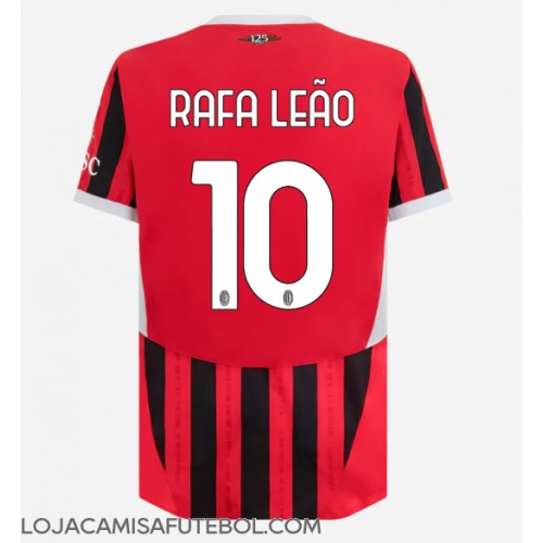 Camisa de Futebol AC Milan Rafael Leao #10 Equipamento Principal 2024-25 Manga Curta